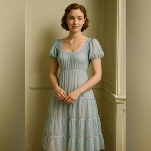 ✨ Vintage 1950s Ardee Nylon Tiered Gown – Size 34 ✨